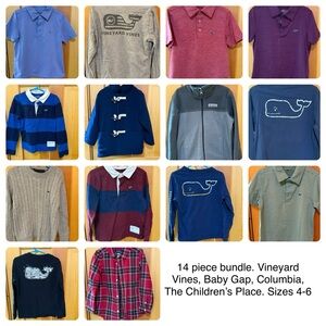 14pc Vineyard Vines Baby Gap Columbia Long Short Sleeve Polos Coat Shirt Sz 4-6